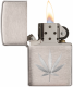29587 拉絲銀大麻葉防風打火機
